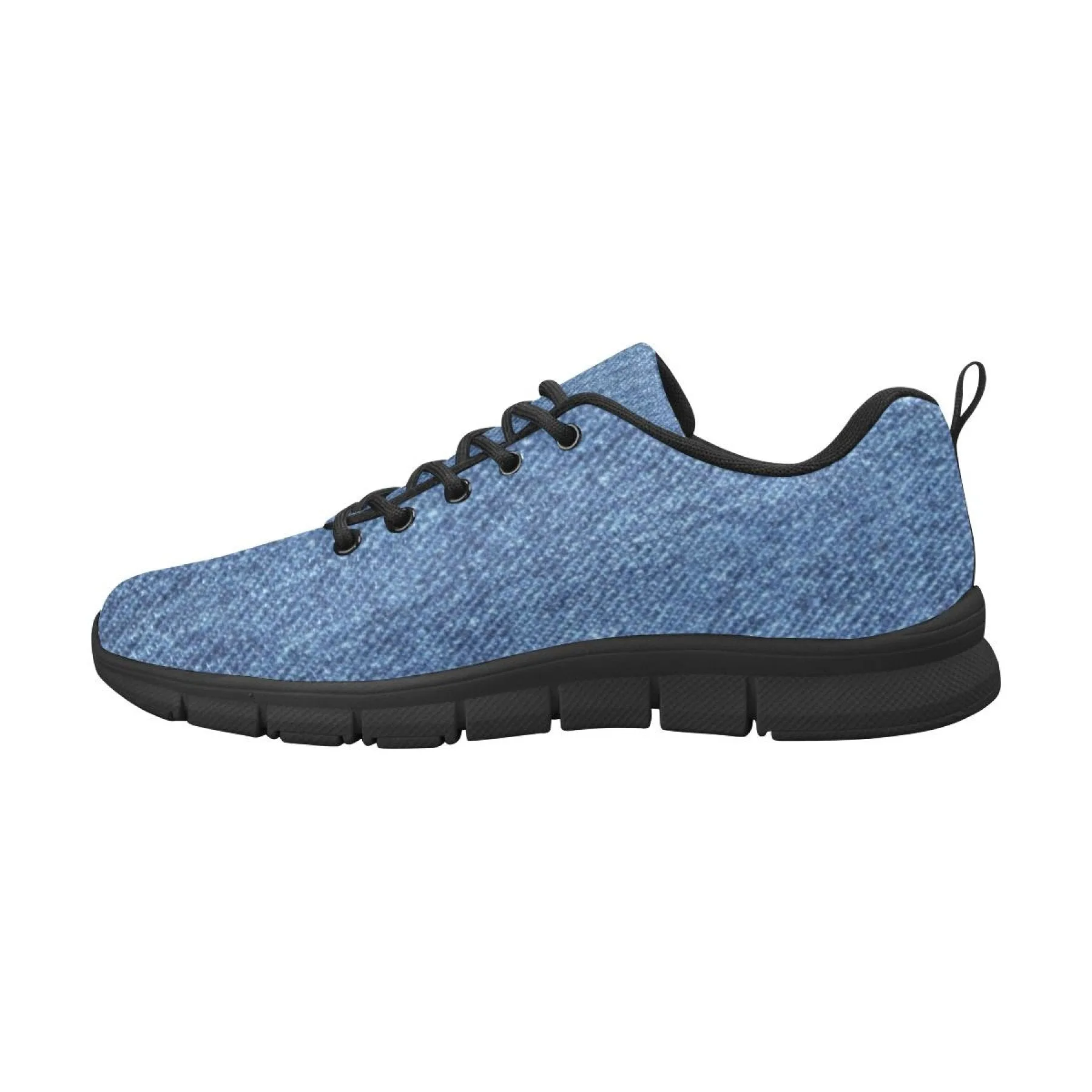 Running Shoes Insoles Uniquely You Womens Sneakers, Blue Denim Print Running Shoes by inQue.Style