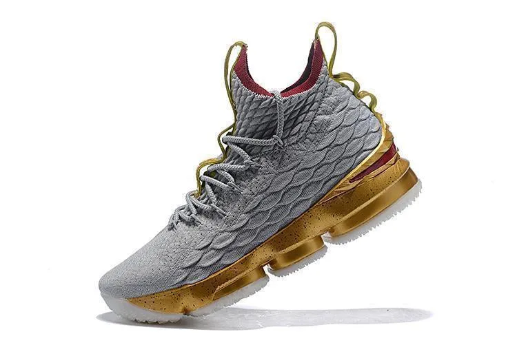 Nike Lebron XV 15 Grey Gold Bordeaux Men Shoes !!! CYBER MONDAY SALE !!! Carbon Plated Running Asics