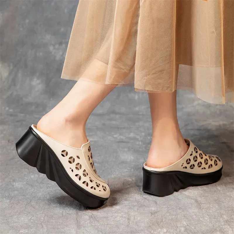 Wedding Ballerina Slippers USS Shoes Nahir Women's Peep Toe Wedge Sandals