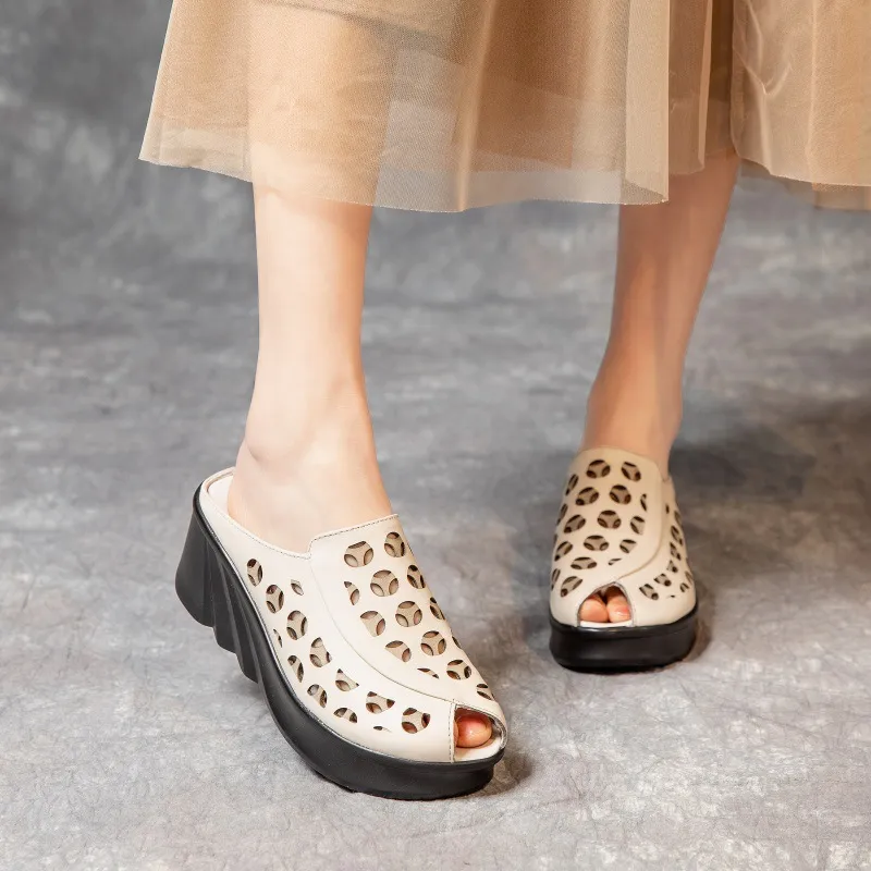 Cheap Ladies Slippers USS Shoes Nahir Women's Peep Toe Wedge Sandals