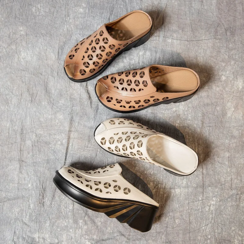 USS Shoes Nahir Women's Peep Toe Wedge Sandals Patriots Slippers