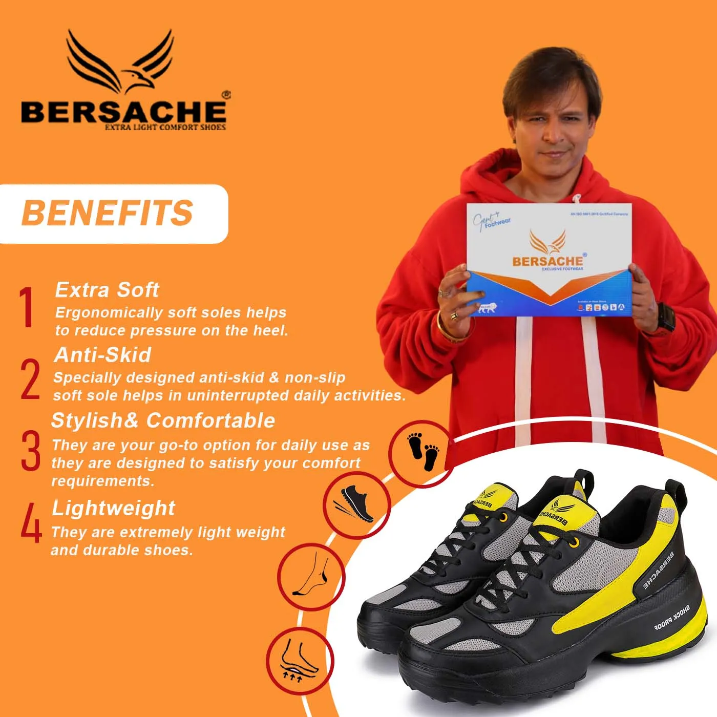 Sneakers Slippers Bersache Lightweight Sports Shoes Running Walking Gym sneakers Shoes For Men  -  7071