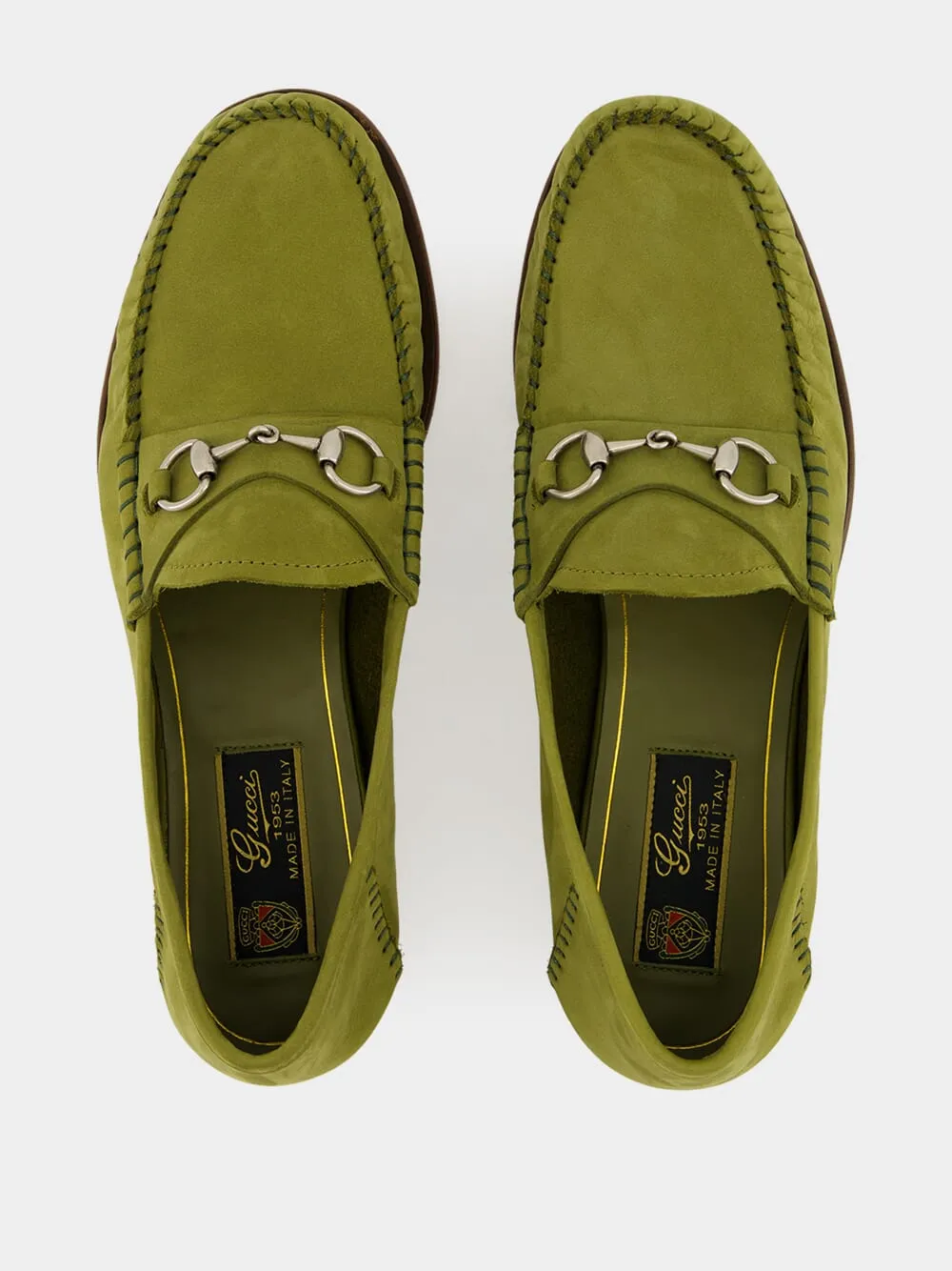 Kingston Loafers Green Suede Gigi Loafer with Horsebit