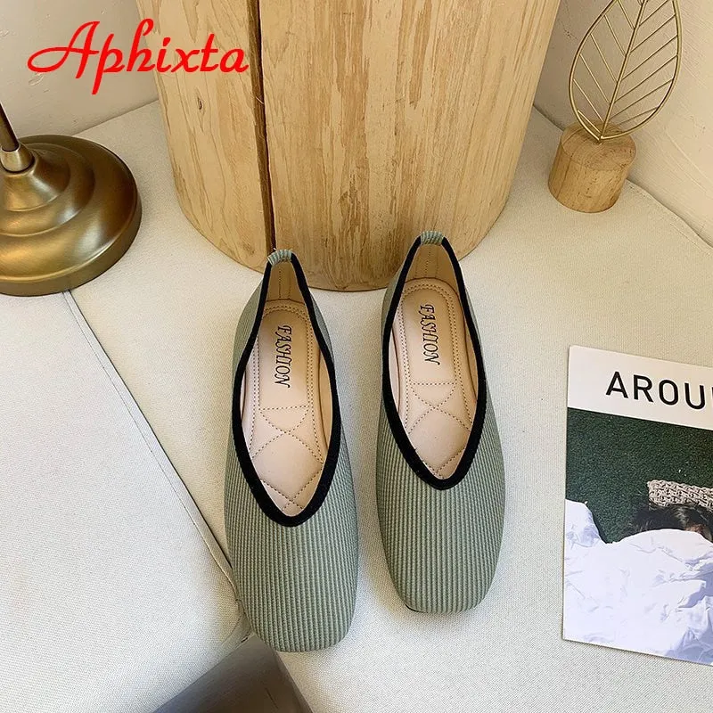 Cotton Fabric Flats Shoes Women Yellow Ballerina Socks Shoes Dress Loafers Shoes