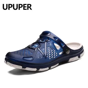 Crochet Slippers Pattern Free UPUPER Summer Men Slippers Fashion Beach Sandals Shoes Men Outdoor Breathable Flip Flops Casual Play Water Men Summer Shoes