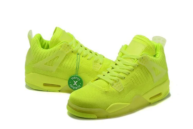 Nike Air Jordan 4 Flyknit 'VOLT' Basketball Men Sale Shoes Sneaker Size US 7 - 13 Asics Shoes Size 3