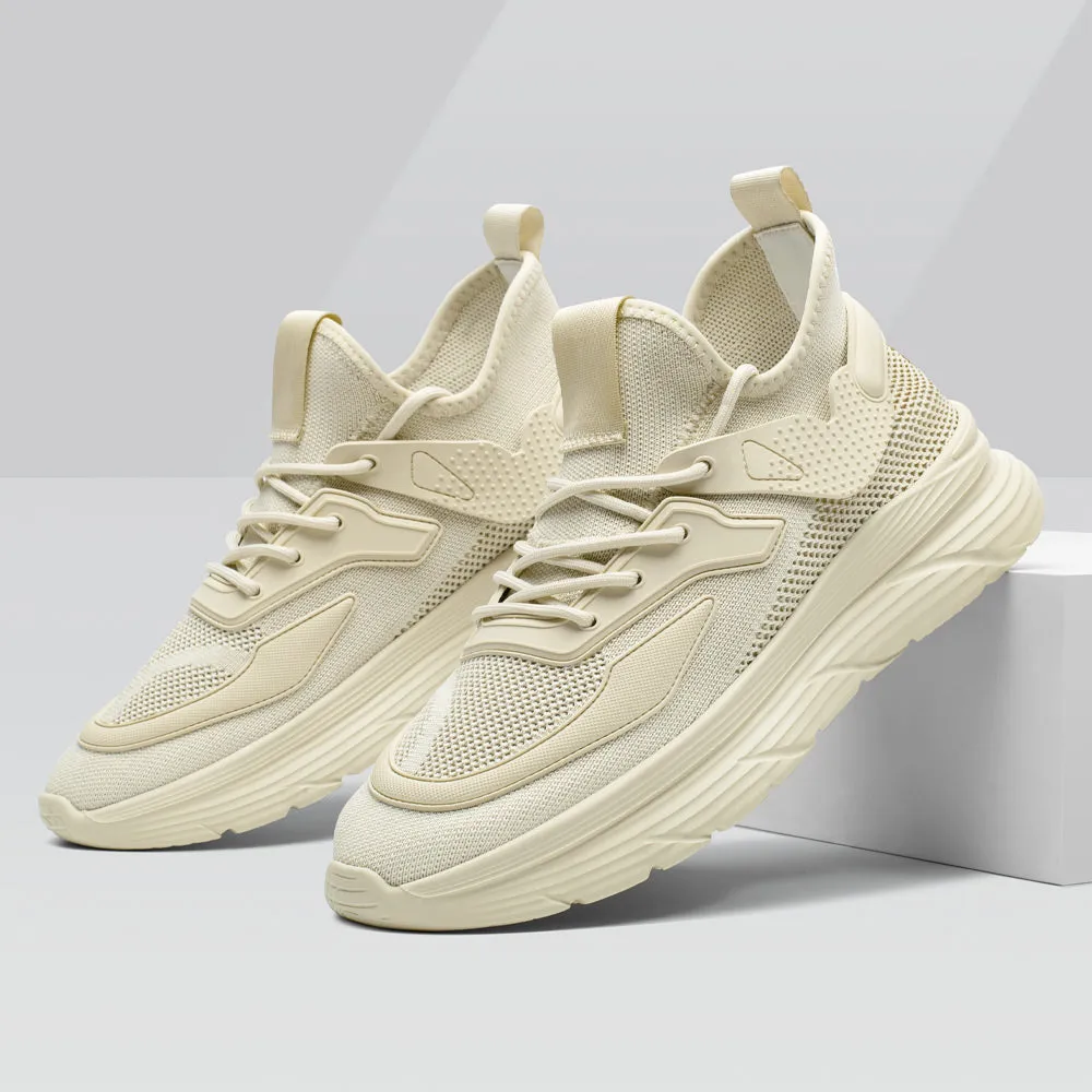 Omega Sneakers 6CM / 2.36 Inches CMR CHAMARIPA Black Knit Elevator Sneakers -  Breathable Sports Shoes