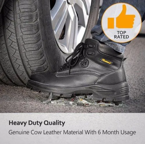 Tactical Dudes Mens' Steel Toe Boots Black Electrical Safety Work Boots