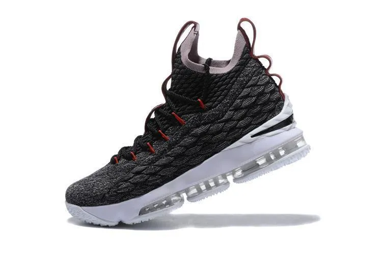 Nike Lebron XV 15 Black Red Dark Grey Men Shoes Sale Size US7,8,8.5,9,10,11,12 Asics Flat Shoes