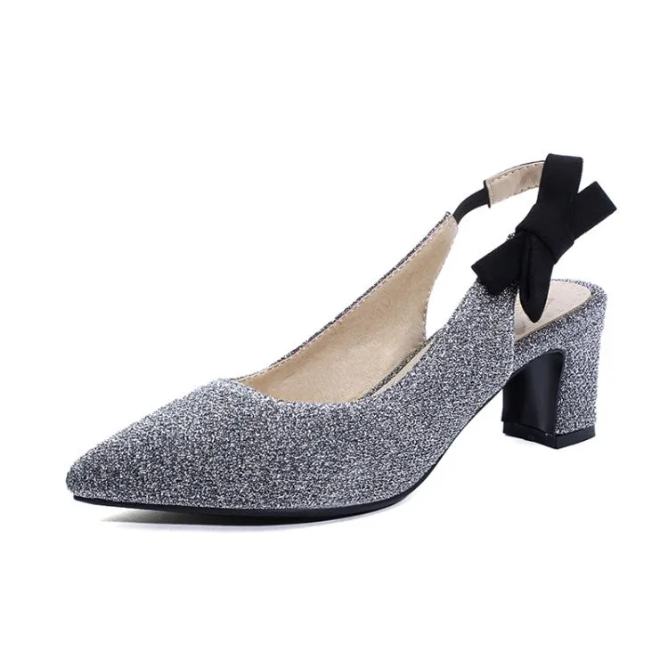 Footjoy Sandals Women's Pointed Toe Chunky Heel Slingbacks Sandals