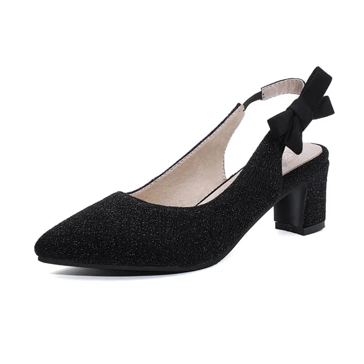 Sandals Ochi Jamaica Women's Pointed Toe Chunky Heel Slingbacks Sandals