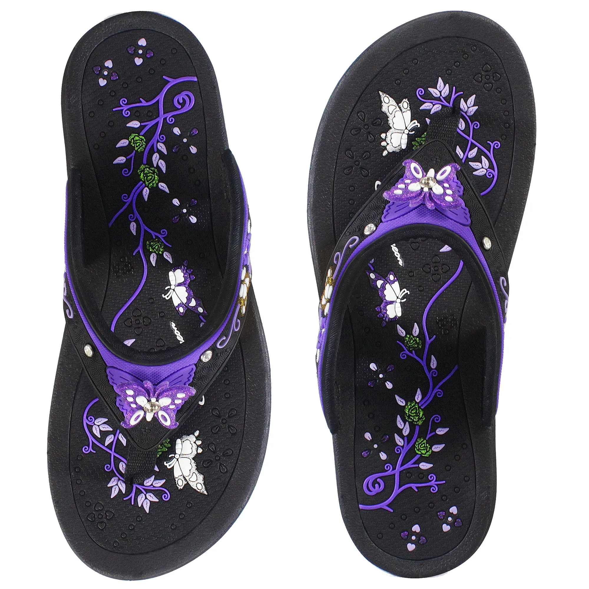 Wedge: 8161 Purple Tiki Flip Flops