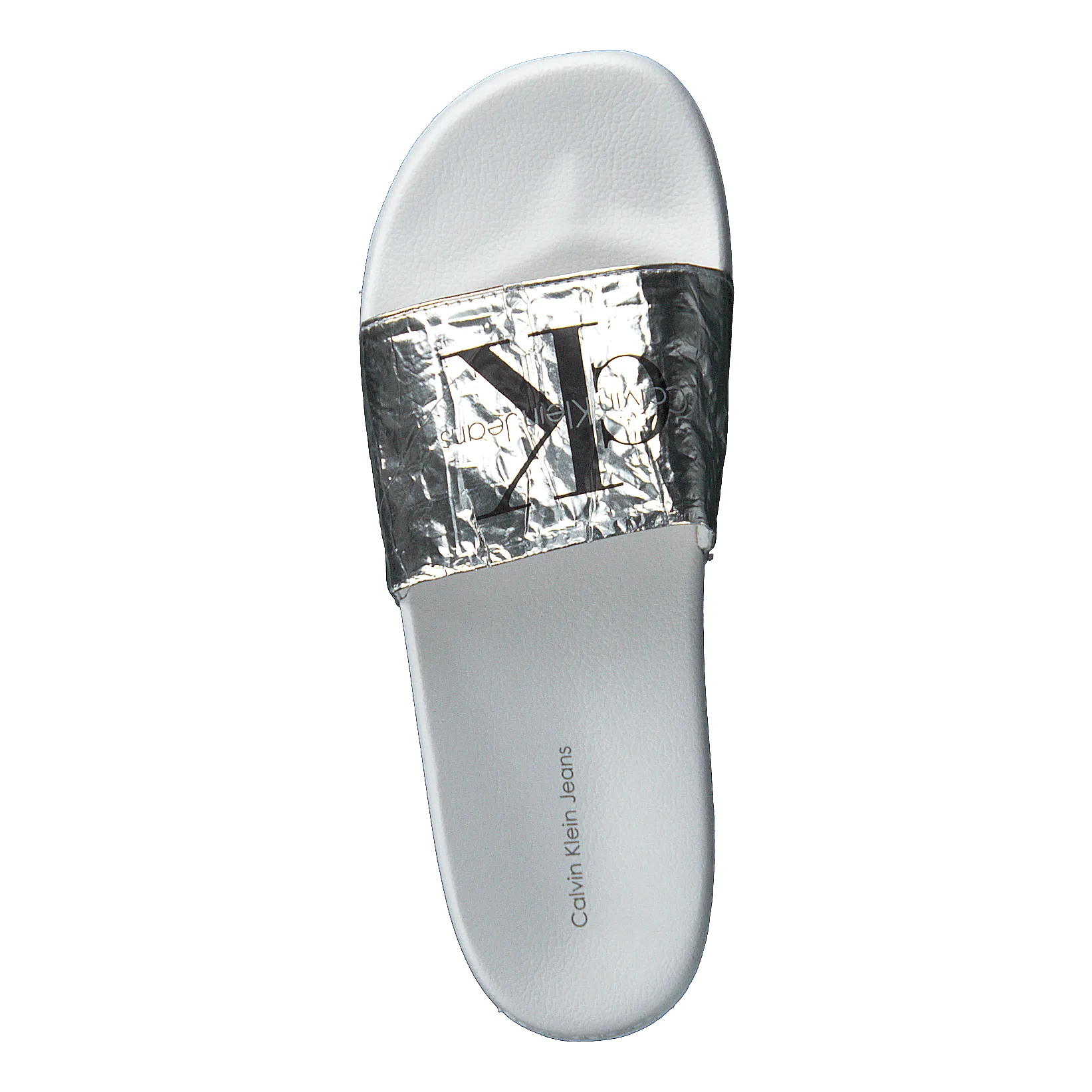 Fabric Strap Flip Flops Chantal Metallic Crinkle