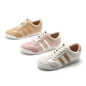 Baby Oxford Shirt White Shoes for Women Army Trainer Leather Sneakers - Beige/Pink/Apricot
