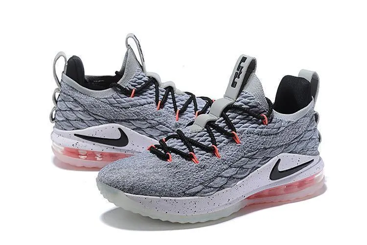 Asics Tennis Shoes Uk Nike Lebron XV 15 Low EP LT Grey Black Men Shoes Sale Size US 7-12