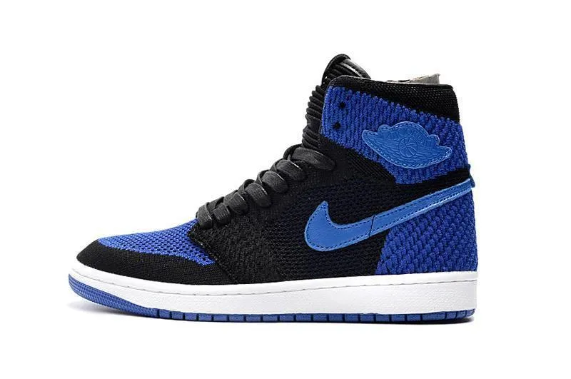 Nike Air Jordan 1 High Retro Flyknit Navy Black Shoes Basketball Men Size US 7 - 13 Best Asics Shoes For Crossfit
