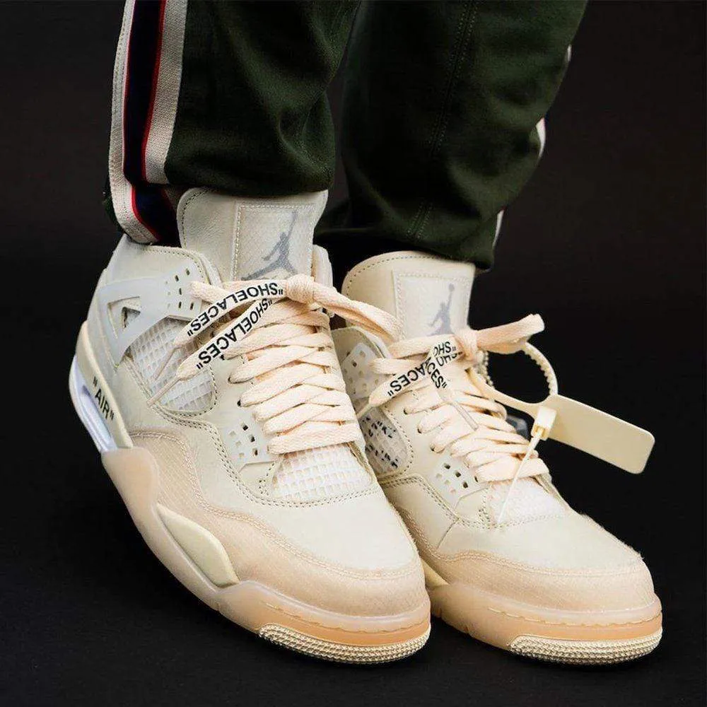 OFF-WHITE x Wmns Air Jordan 4 SP 'Sail' Best Asics Shoes For Knee Pain