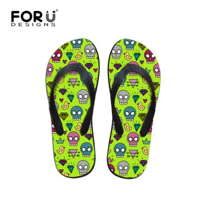 Flip Flops Size Chart Women Flat Sandals Brand High Quality Female Summer Flip Flops Skull Rose Women Beach Sandals Slippers Shoes Ladies Footwear
