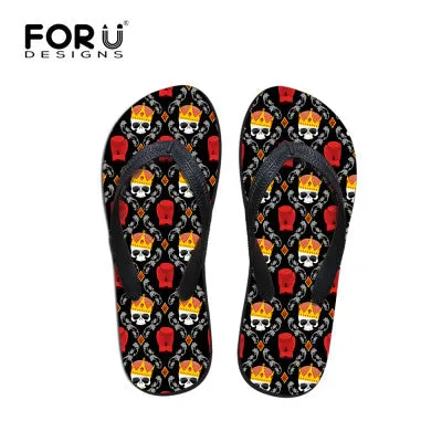 Women Flat Sandals Brand High Quality Female Summer Flip Flops Skull Rose Women Beach Sandals Slippers Shoes Ladies Footwear Environmentally Friendly Flip Flops