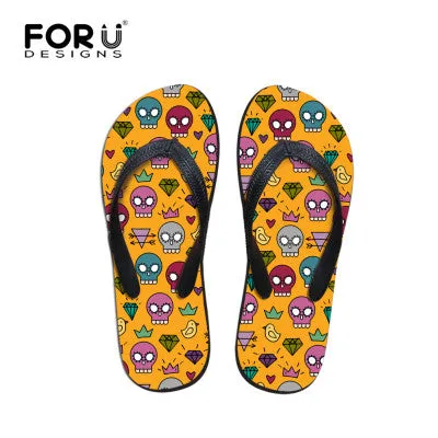 Flip Flops Golf With Spikes Women Flat Sandals Brand High Quality Female Summer Flip Flops Skull Rose Women Beach Sandals Slippers Shoes Ladies Footwear