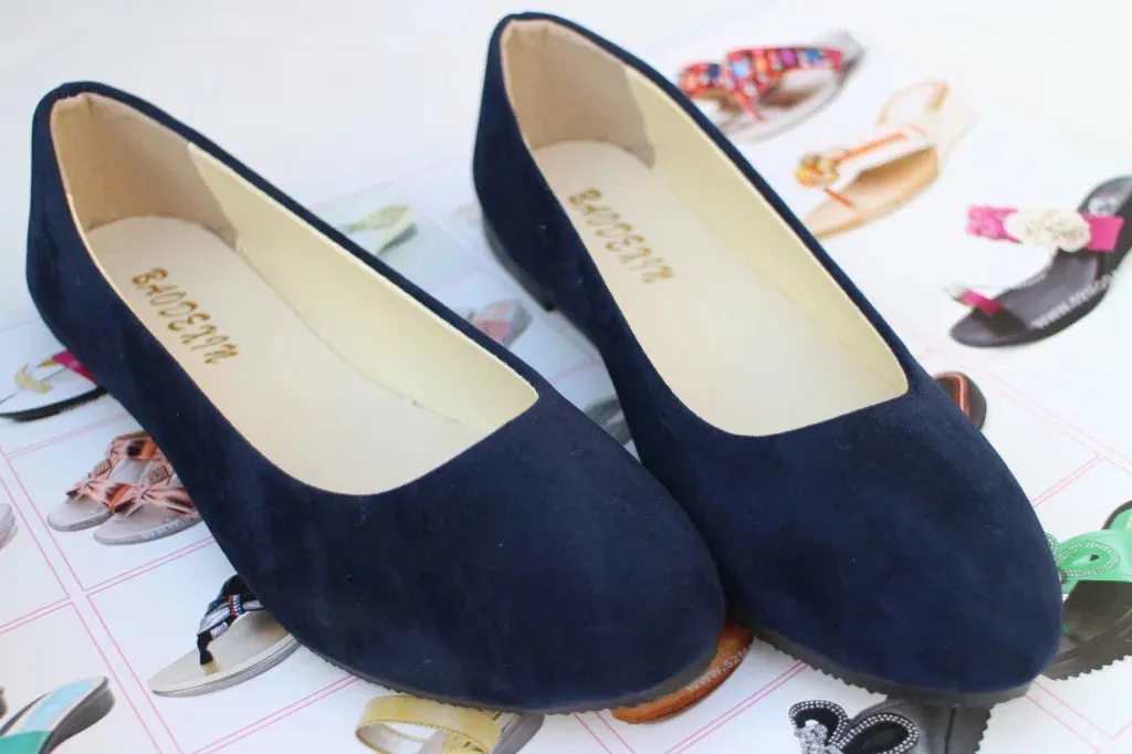 Ostrich Leather Loafers Women Flats Slip on Flat Shoe Candy Color Pointed Toe Female Loafers Plus Size Shoes Woman Spring Faux Suede Ladies Ballet Flats