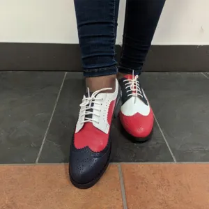 Kings Of Oxford Women Genuine Leather Oxford Shoes Woman Flats Handmade Vintage Retro Lace Up Loafers Brown Casual S