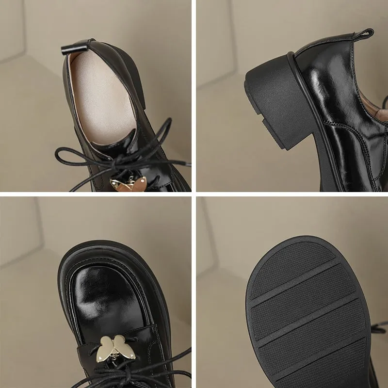 Women Handmade Genuine Leather Derby Shoes Brown/White/Black 2 Tone Oxford Shoes