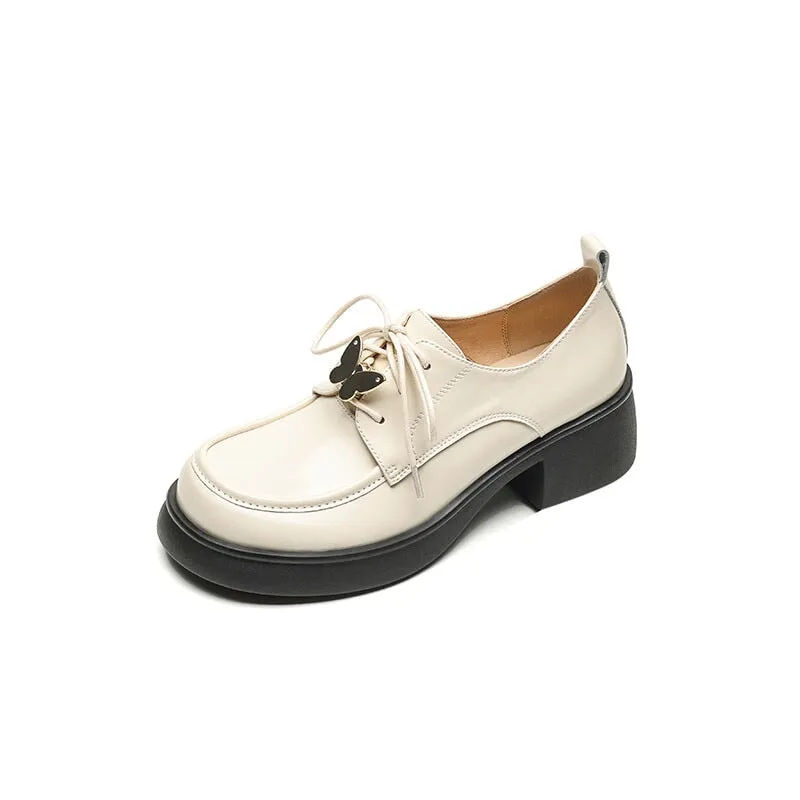 Ecco St1 Hybrid Plain Toe Oxford Women Handmade Genuine Leather Derby Shoes Brown/White/Black