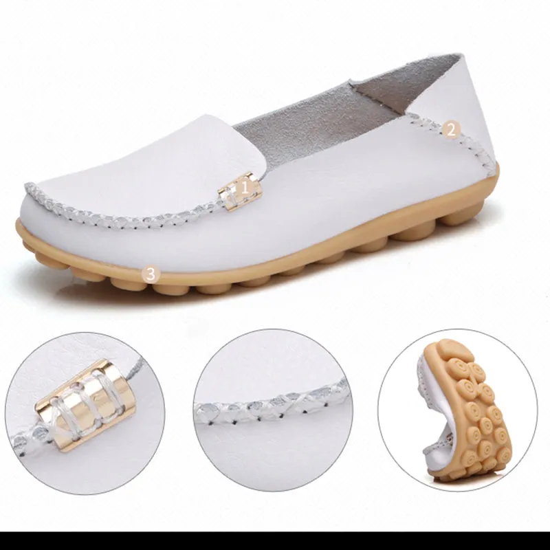 Women Loafers Sheos Ballet Flats Ladies Shoes Genuine Leather Female Spring Moccasins Casual Balleri Oxfords With Suit