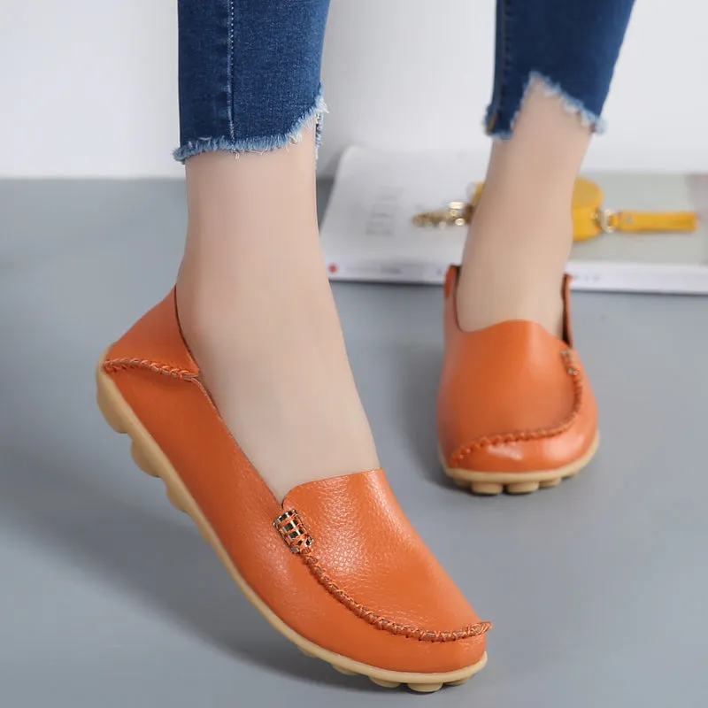 Patent-leather Oxfords Women Loafers Sheos Ballet Flats Ladies Shoes Genuine Leather Female Spring Moccasins Casual Balleri
