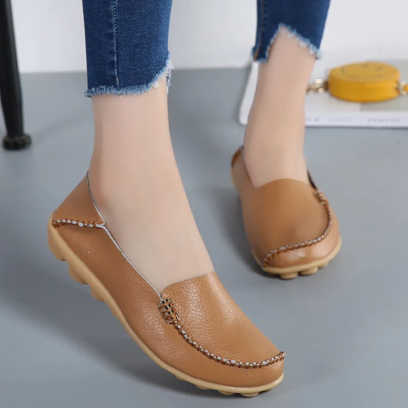 Women Loafers Sheos Ballet Flats Ladies Shoes Genuine Leather Female Spring Moccasins Casual Balleri Insight Oxford