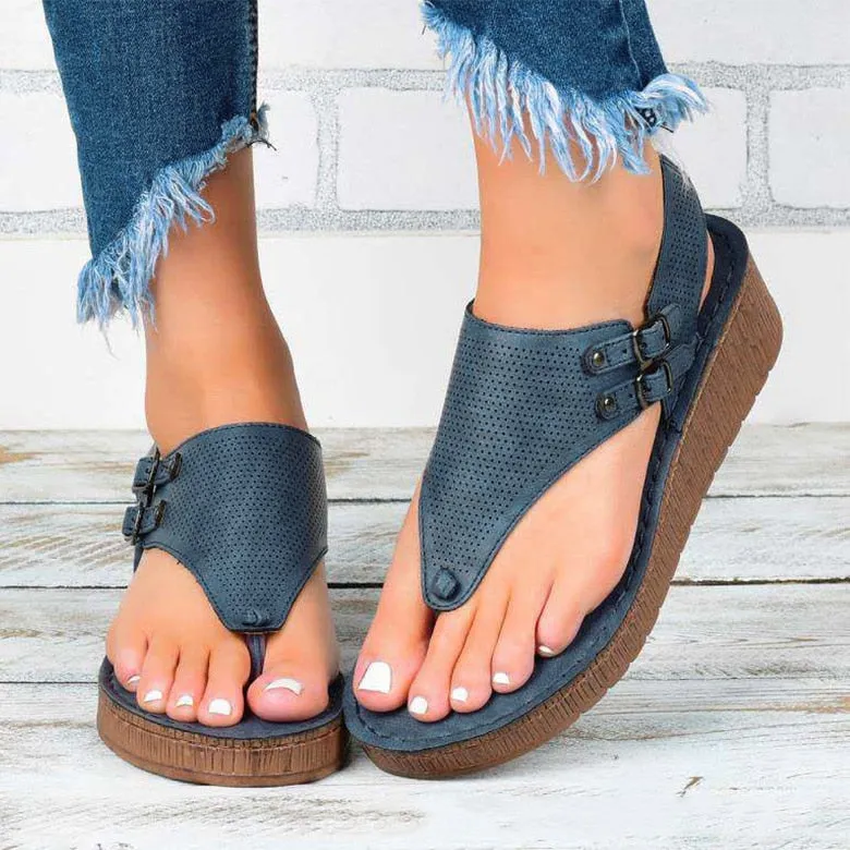 Orthopedic Flip Flops For Flat Feet Women Sandals Wedge Heels Sandals Summer Shoes For Women Plus Size Platform Chaussure Femme Casual Wedges Shoes Women Flip Flops