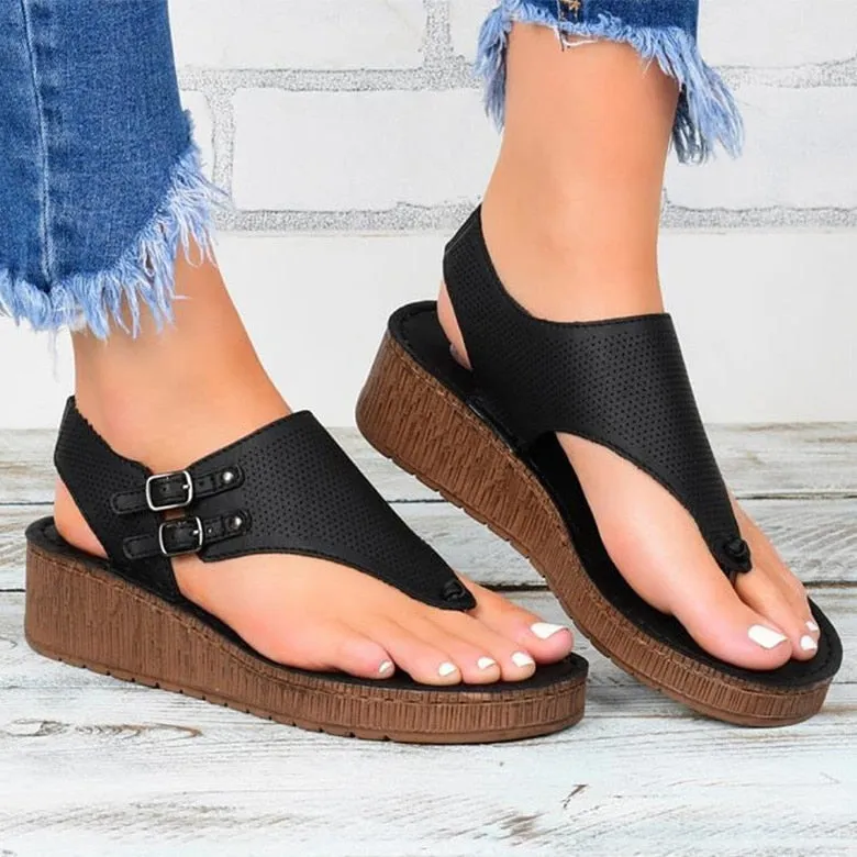 Women Sandals Wedge Heels Sandals Summer Shoes For Women Plus Size Platform Chaussure Femme Casual Wedges Shoes Women Flip Flops Platform Flip Flops Wedding