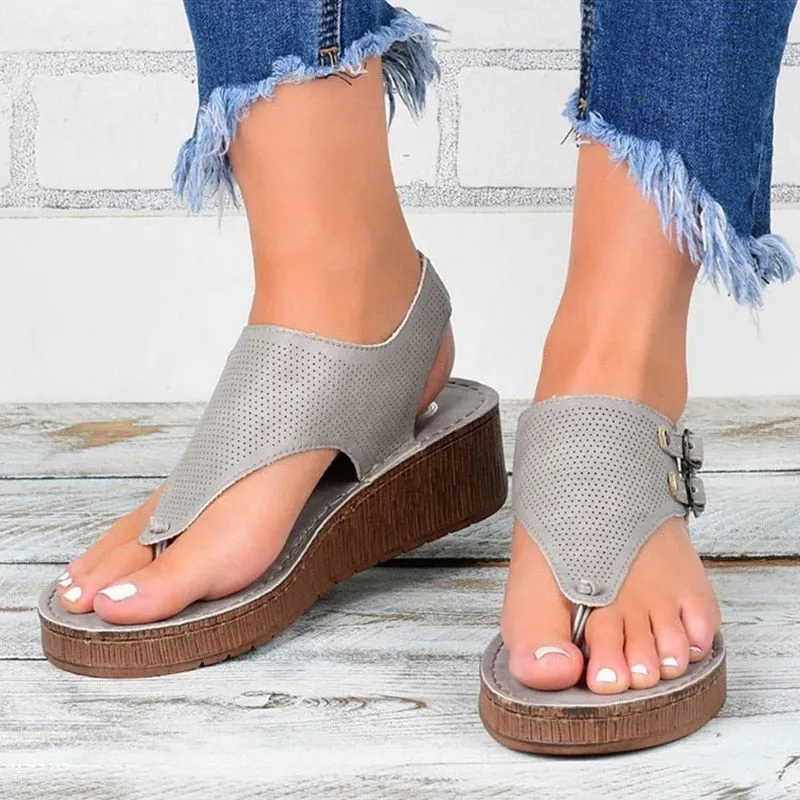 Women Sandals Wedge Heels Sandals Summer Shoes For Women Plus Size Platform Chaussure Femme Casual Wedges Shoes Women Flip Flops Flip Flops And Jeans
