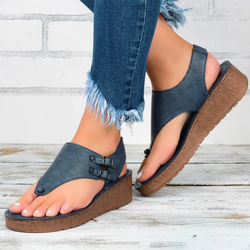 Women Sandals Wedge Heels Sandals Summer Shoes For Women Plus Size Platform Chaussure Femme Casual Wedges Shoes Women Flip Flops Grey Wedge Flip Flops