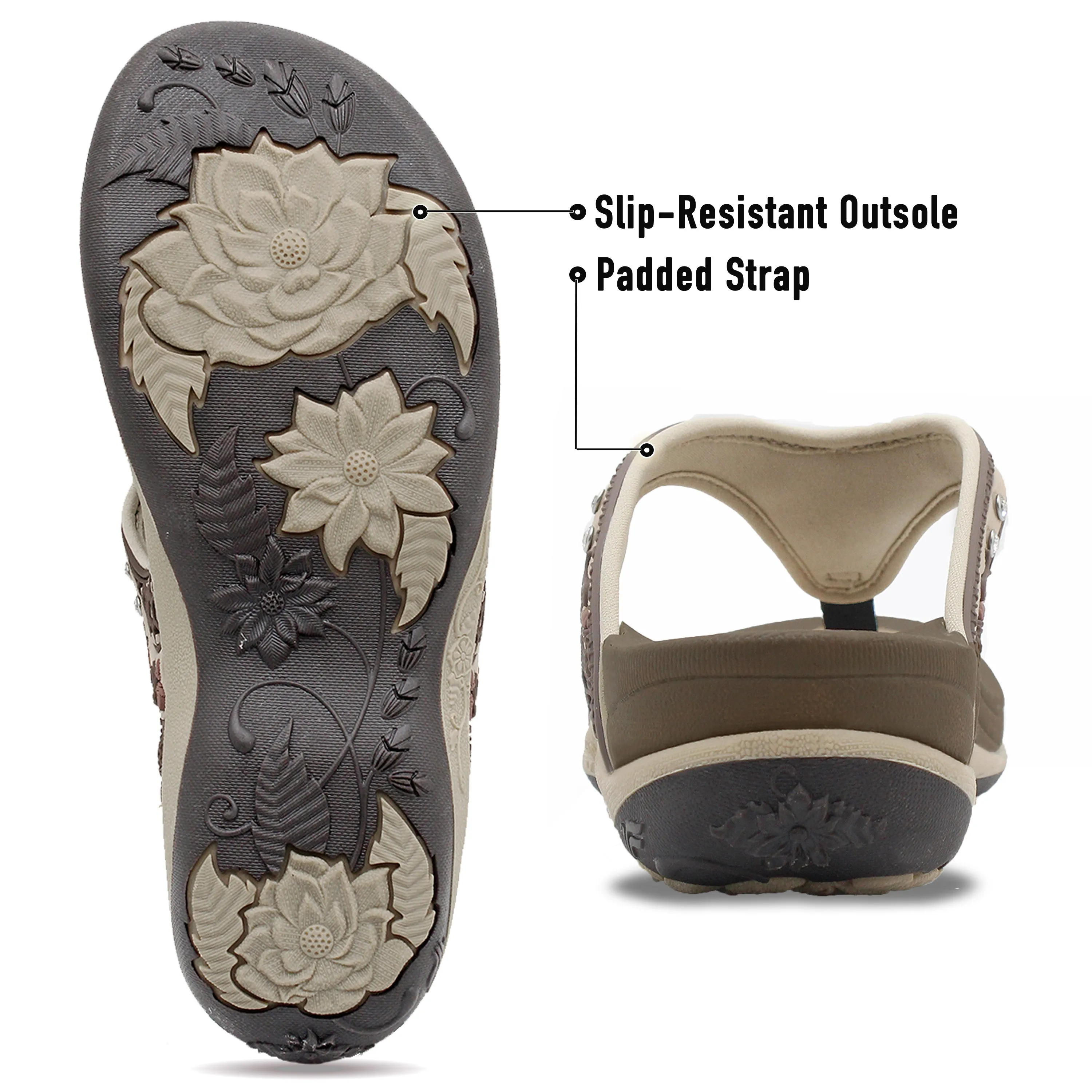 Women Signature: 5893 Brown Sandy Flip Flops