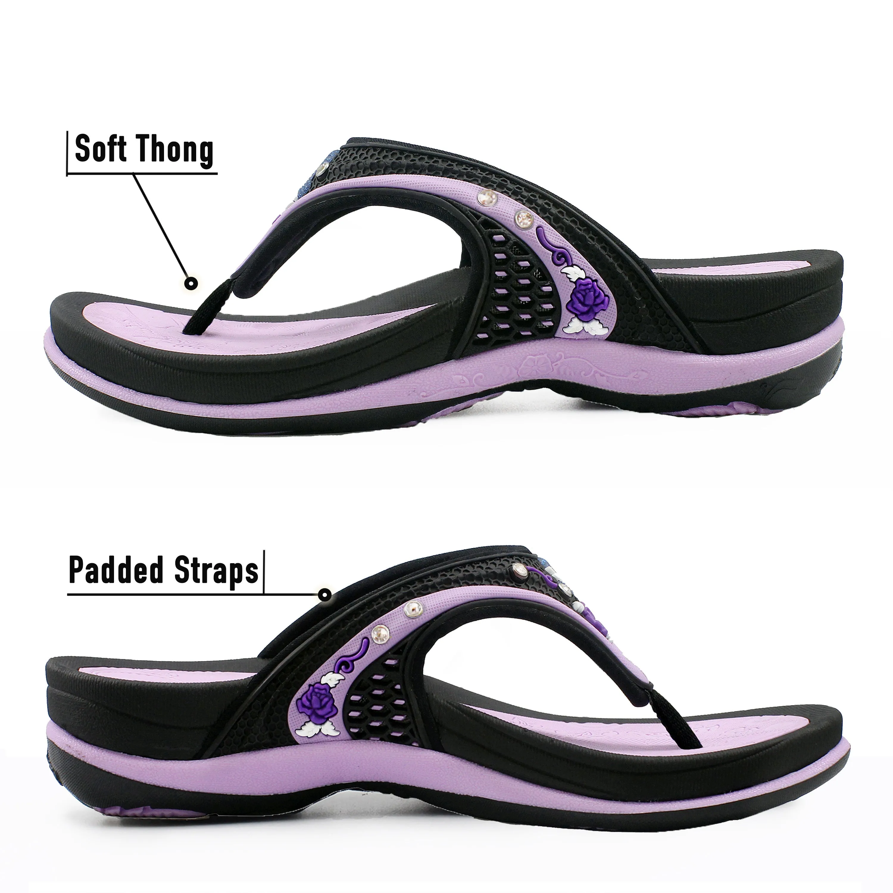 Comfortable Flip Flops For Walking Women Signature: 5893 Purple