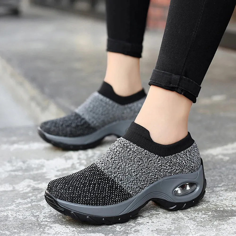 Women Slip-on Sneakers. Breathable, Mesh, Casual, Platform Shoes Cleaning Kit For Sneakers
