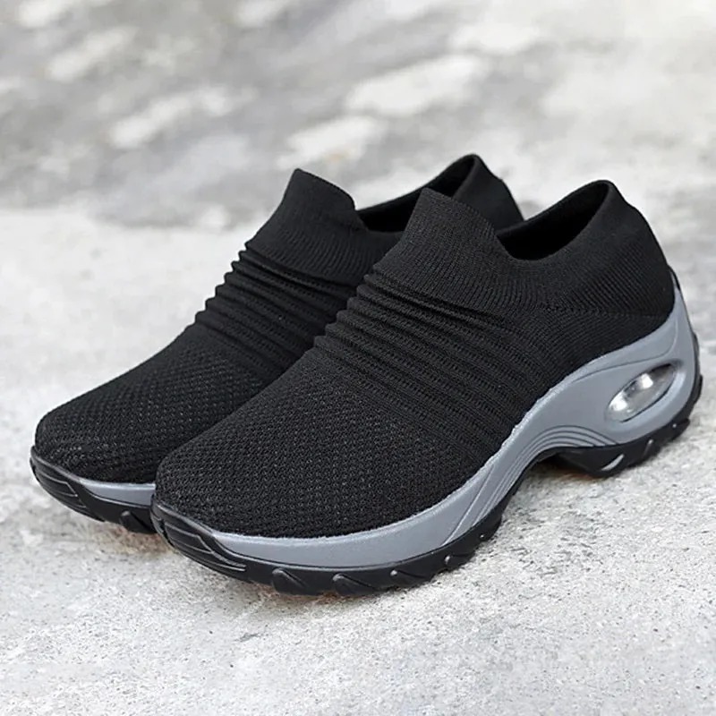Adrenaline Sneakers Women Slip-on Sneakers. Breathable, Mesh, Casual, Platform Shoes