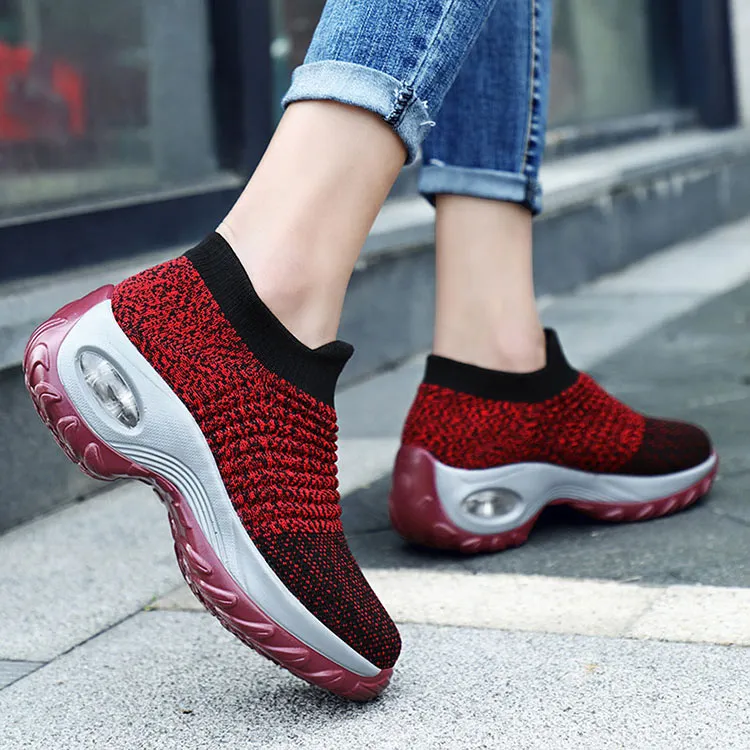 Sneakers With Wheels Women Slip-on Sneakers. Breathable, Mesh, Casual, Platform Shoes