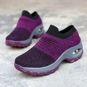 Women Slip-on Sneakers. Breathable, Mesh, Casual, Platform Shoes Size Basketball Sneakers