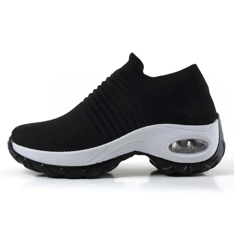 Women Slip-on Sneakers. Breathable, Mesh, Casual, Platform Shoes Sneakers Made In America
