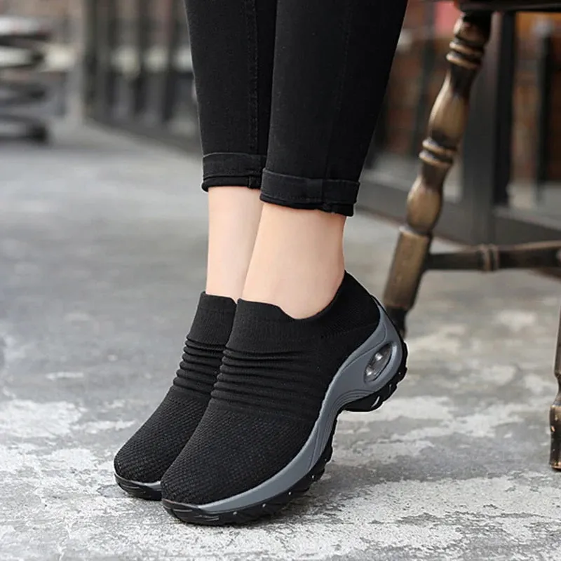 Chromefree Recife Sneakers Women Slip-on Sneakers. Breathable, Mesh, Casual, Platform Shoes
