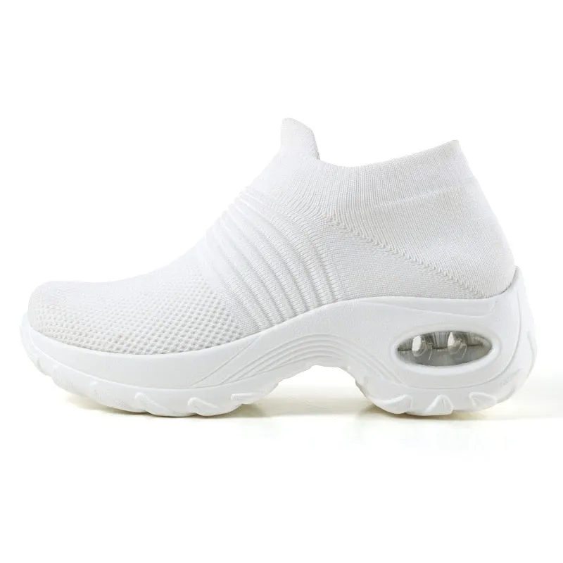 Thin Sole Sneakers Women Slip-on Sneakers. Breathable, Mesh, Casual, Platform Shoes