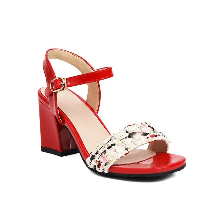 Women's Ankle Strap Buckle Block Heel Sandals Block Heel Sandals