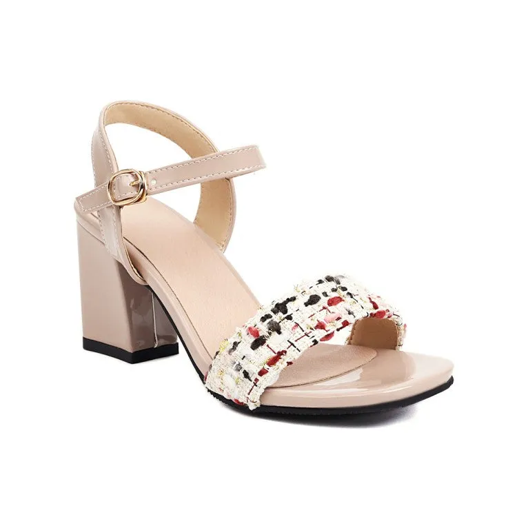 Resort Antigua Women's Ankle Strap Buckle Block Heel Sandals