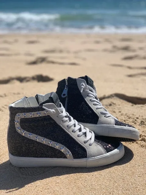 Women's Black Glitter Sneakers Pegasus Sneakers