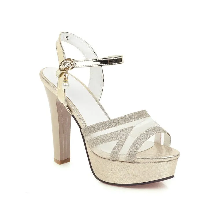 Salomon Rx Slide Sandals Women's Bling Bling Ankle Strap High Heel Platform Sandals