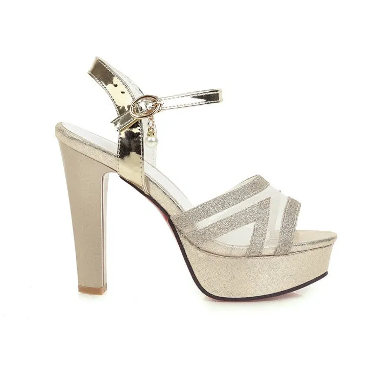 Women's Bling Bling Ankle Strap High Heel Platform Sandals Sandals Geta Names