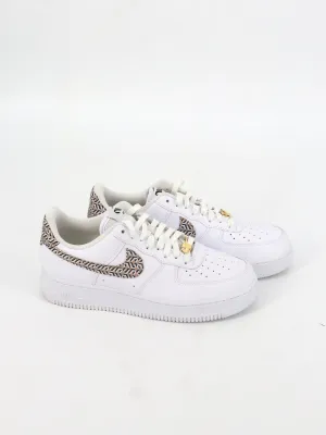 Women's Brand Logo Embroidered Sneakers,White Green Flat Shoes